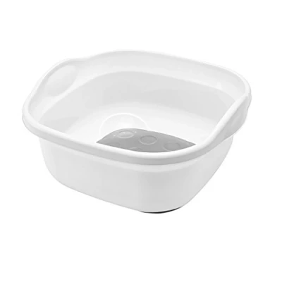 Image of Addis 517763 Premium Soft Touch 8.5 litre Washing Up Bowl, White/Grey, 31.5 x 34 15.5 cm