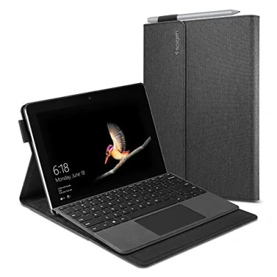 Image of Spigen Stand Folio Compatible with Microsoft Surface Go 4 (2023) / 3 (2021) 2 (2020) (2018) Case Charcoal Gray