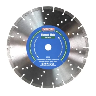 Image of Faithfull FAIDB300PRO Paving Slab, Concrete, Brick, Kerb Stone Professional Diamond Cutting Blades 300 mm (12 Inch)
