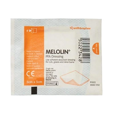 Image of Melolin 5cm x 1 Single Dressing Low Adherent Absorbent Wounds Abrasions Burns