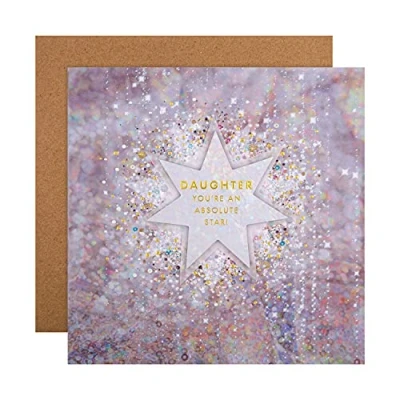 Image of Hallmark Christmas Card for Daughter Contemporary Foil Star Design