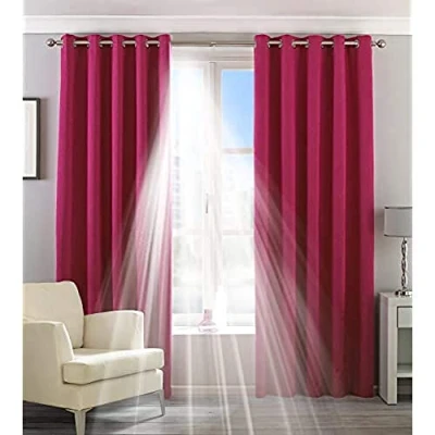 Image of Paoletti Two Curtain Panels, Polyester, Pink, 66 x 90 (168 229 cm)