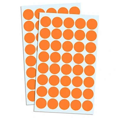 Image of 2000 Pieces, 20mm Orange Dot Stickers, Sticky Dots Round Circle Spot Labels