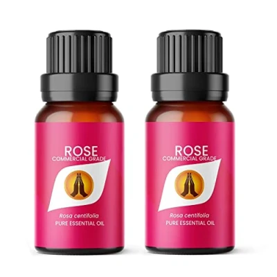 Image of Aroma Energy Rose Dilute Essential Oil 20ml (2 x 10ml Bottles) 100% Pure &amp; Natural
