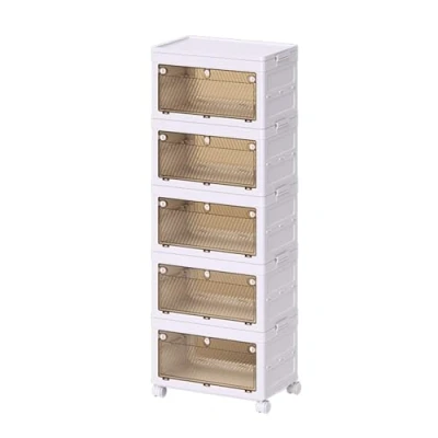 Image of MDHQ Foldable Clothing Wardrobe Practical Clothes Organizers With Cube Storage And Hanging Rods Bedroom Organization Supplies
