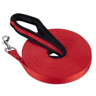 Image of Vivifying Dog Training Lead Leash, 20m/65ft Long Nylon Leash for Pet Tracking Obedience (Red)