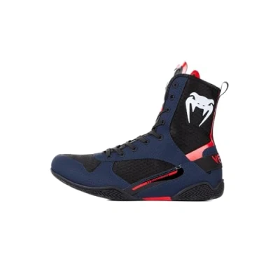 Image of Venum, Elite Boxing Shoes, Men&#039;s, 45.5, Navy Blue/Black/Red