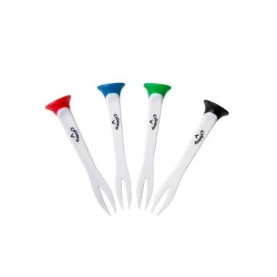 Image of Callaway Par Tee Quick Fix High Performance Golf Tees 4Pk Features Unique Groove Cleaner and Divot Repair Tool