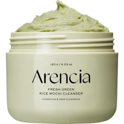 Image of Arencia Korean Rice Mochi Face Cleanser Mask, Foaming Cleanser, Gentle Scrub All in One Deep Cleansing, Moisturizing, Pore Minimizing, Removing Blackhead with Water &amp; Green Tea, Mugwort