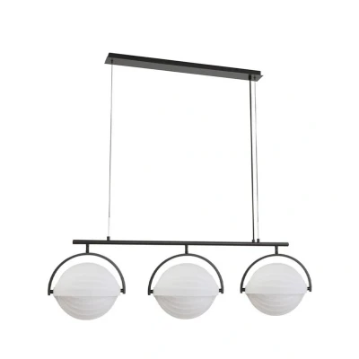 Image of Lucande pendant light Helva, white, 3 bulb, 108cm, adjustable