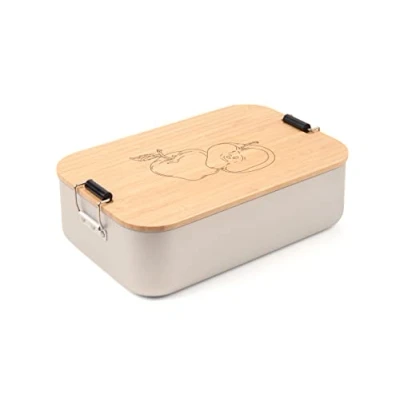 Image of TROIKA BOX30 A187 Box XL, Aluminium Bamboo, Silver Brown