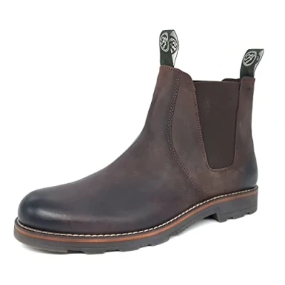 Image of Frank James Brigstock Leather Brown Mens Chelsea Boots Size UK 11