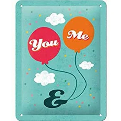 Image of Nostalgic Art Retro Tin Sign Word Up You &amp; Me Gift idea for fans of nostalgia, Metal Plaque, 15 x 20 cm