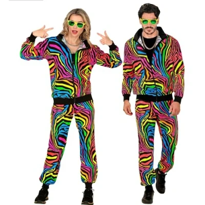 Image of Widmann 44983 Kostüm Trainingsanzug Animal Costume Tracksuit, None, Rainbow Colours, L
