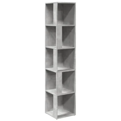 Image of vidaXL Corner Cabinet Home Bedroom Living Room Office Furniture Decor Book Storage Standing Shelf Unit Chipboard Concrete Grey