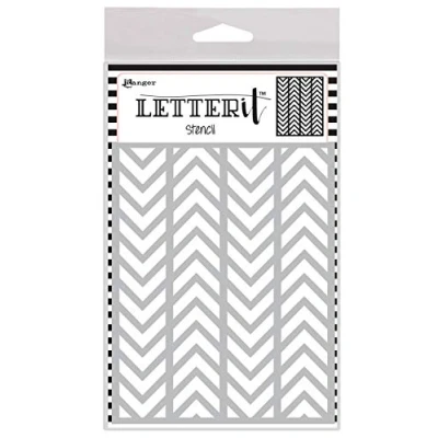 Image of RANGER INDUSTRIES Stencil 4.75&quot;X6&quot;, Alternating Chevrons, One Size