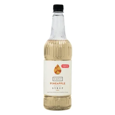 Image of Simply Sugar Free Pineapple Syrup, Low Calorie, Vegan &amp; Nut Flavoured Syrup for Coffee, Cocktails Baking (1 Litre)