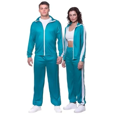Image of Wicked Costumes Adult Unisex Fancy Dress Tracksuit Teal (Small)