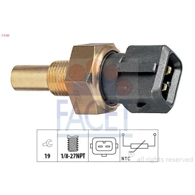 Image of 6193368, 91AB10884AA, 97FB10884AA Coolant Temperature Sensor FACET 7.3165 Made in Italy OE Equivalent red FORD: Transit Connect Mk1 Van, Escort 5