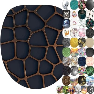 Image of Sanilo Soft Close Toilet Seat, Wide Choice of New Seats, Stable Hinges, Easy to Mount (Mesh)