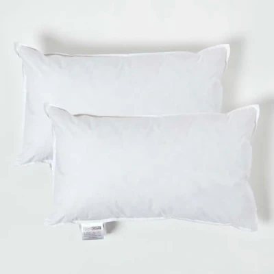 Image of HOMESCAPES 2 Pack Luxury Duck Feather Cushion Inserts 30cm x 50cm (12 20) Perfect Bounce Back and Down Proof Cover Generously Filled Inner Pads Filler, Hypoallergenic RDS Certified Machine Washable