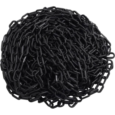 Image of vidaXL Warning Chain Black 100 m Ø6 mm Plastic
