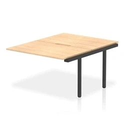 Image of Evolve Plus 1200mm B2B Office Bench Desk Ext Kit Maple Top Black Frame
