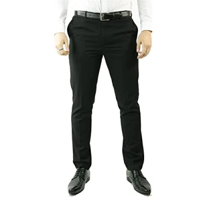 Image of Mens Black Tuxedo Trousers Wedding Prom Stripe Satin Trouser Tux Classic 30
