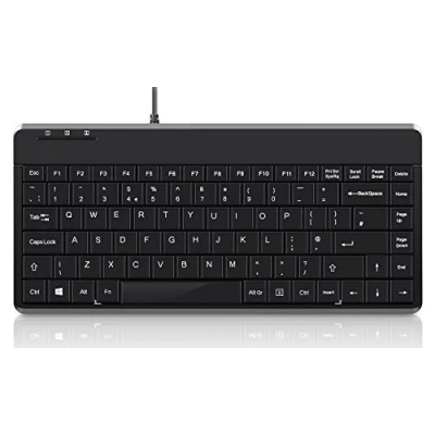 Image of perixx PERIBOARD 409U Wired USB Mini Keyboard, Black, UK Layout