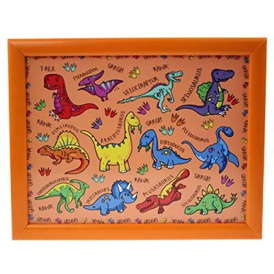 Image of Lesser &amp; Pavey LP42724A Dinosaurs Laptray, Wood, Plastic, Cotton