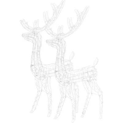Image of vidaXL Acrylic Reindeer Christmas Decorations 2 pcs 120 cm Cold White
