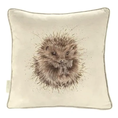 Image of Wrendale Designs 40cm Awakening Hedgehog Square Cushion