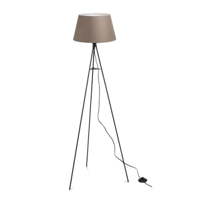 Image of ELC Elsika tripod floor lamp, fabric, brown
