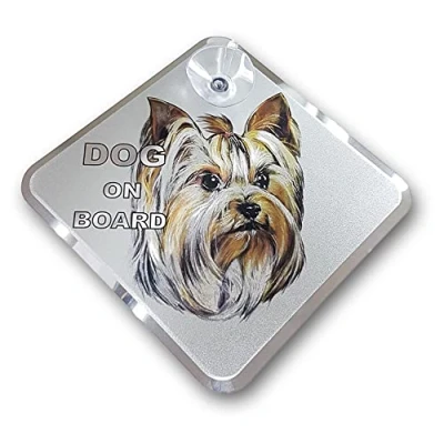 Image of Avisa Auto Tattoo Sticker Dog on board Yorkshire Terrier 11,5x11,5cm