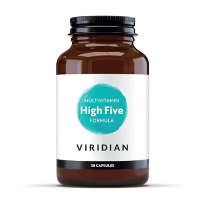 Image of Viridian High Five Multivitamin Formula 90 Veg Caps Support Energy &amp; Vitality with 23 Essential Nutrients Including Vitamin B5 Formulated by Nutritionists No Artificial Additives Vegan