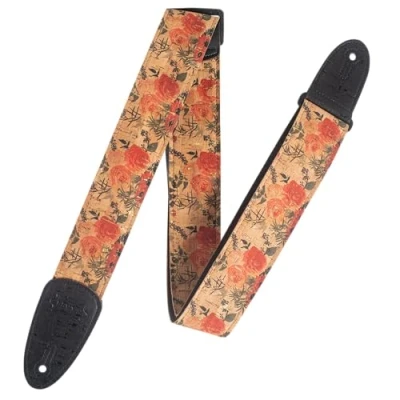 Image of Levy&#039;s MX8 001 Natural Cork on Black Cotton Webbing w Ends 2&quot; Wildflower