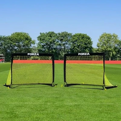 Image of FORZA Flash Square Pop Up Football Goal [4 x 3ft] Single or Pair of Posts for Kids (Pair)