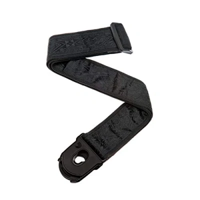 Image of D&#039;Addario Accessories Locking Guitar Strap Electric Strap, Acoustic and Bass Black Satin