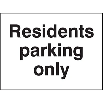 Image of Road Signs Residents parking only Rigid Plastic