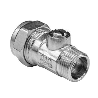 Image of Flat FACE REDUCING BOLOFIX 15MM X 3/8&quot; (12MM) Male Iron Isolation Valve (X 2 VLAVES)