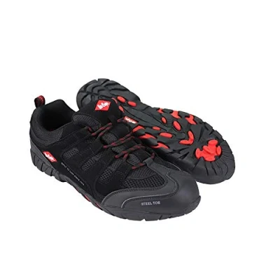 Image of Lee Cooper LCSHOE008C Mens Work Safety Trainer Mid Cut Hiker Steel Toe Cap Composite Midsole Boot S1P SRA, Black, 4 UK