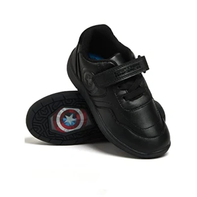 Image of Marvel Boys School Shoes Captain America Black 8