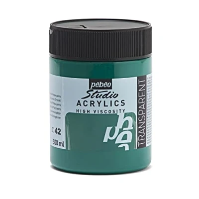 Image of PEBEO 171042 500 ml Studio Acrylic Paint, Phtalocyanine Green