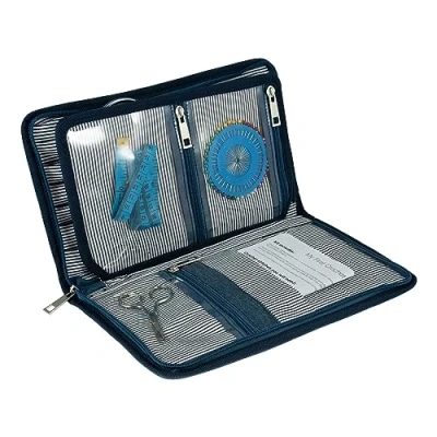 Image of Milward Interchangeable Needle Case Only Pockets for Pins Crochet Hooks Accessories 100% Cotton Hard Zippered Denim