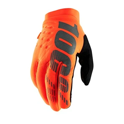 Image of 100% Men BRISKER Glove Gloves Fluro Orange/Black, LG
