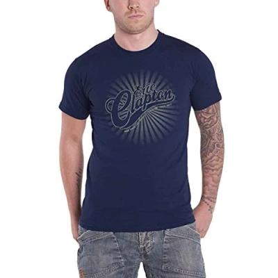 Image of Eric Clapton T Shirt Rays Logo Tour 2017 Official Mens Navy Blue XL