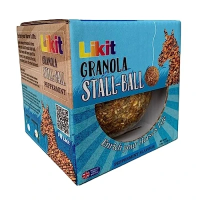 Image of Likit Granola Stall Ball Horse Treat 1.6kg Flavours Apple, Mixed Berry, Peppermint, Molasses Long Lasting, Boredom &amp; Stress Reliever