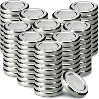 Image of KADAX Jar Lids Ø 43 mm, Sealing Solutions for Small Bottles and Mini Jars, Metal Tops with Four Threads Preserving Jam Honey (Silver Lids, Set of 100)
