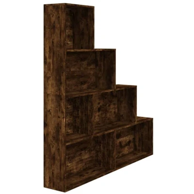 Image of vidaXL Smoked Oak Book Cabinet Sleek Modern Design, Spacious Storage, 6 Compartments, Engineered Wood, Easy Maintenance, For Home &amp; Office
