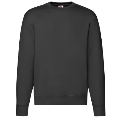 Image of Fruit of the Loom Mens Premium Set in Sweatshirt (Black) Size Large
